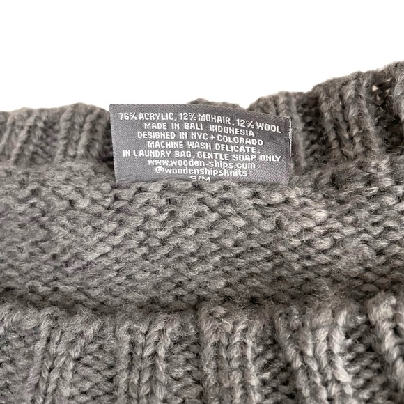 Wooden Ships Leopard Cheetah Print Sweater Mohair Wool Gray - Picture 8 of 11